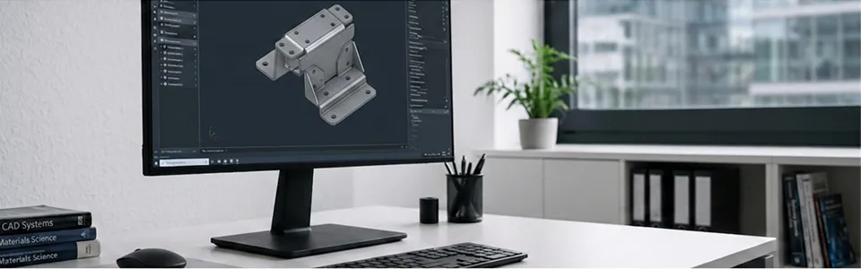 Konstruktionsarbeitsplatz mit CAD-Software in einem modernen Büro